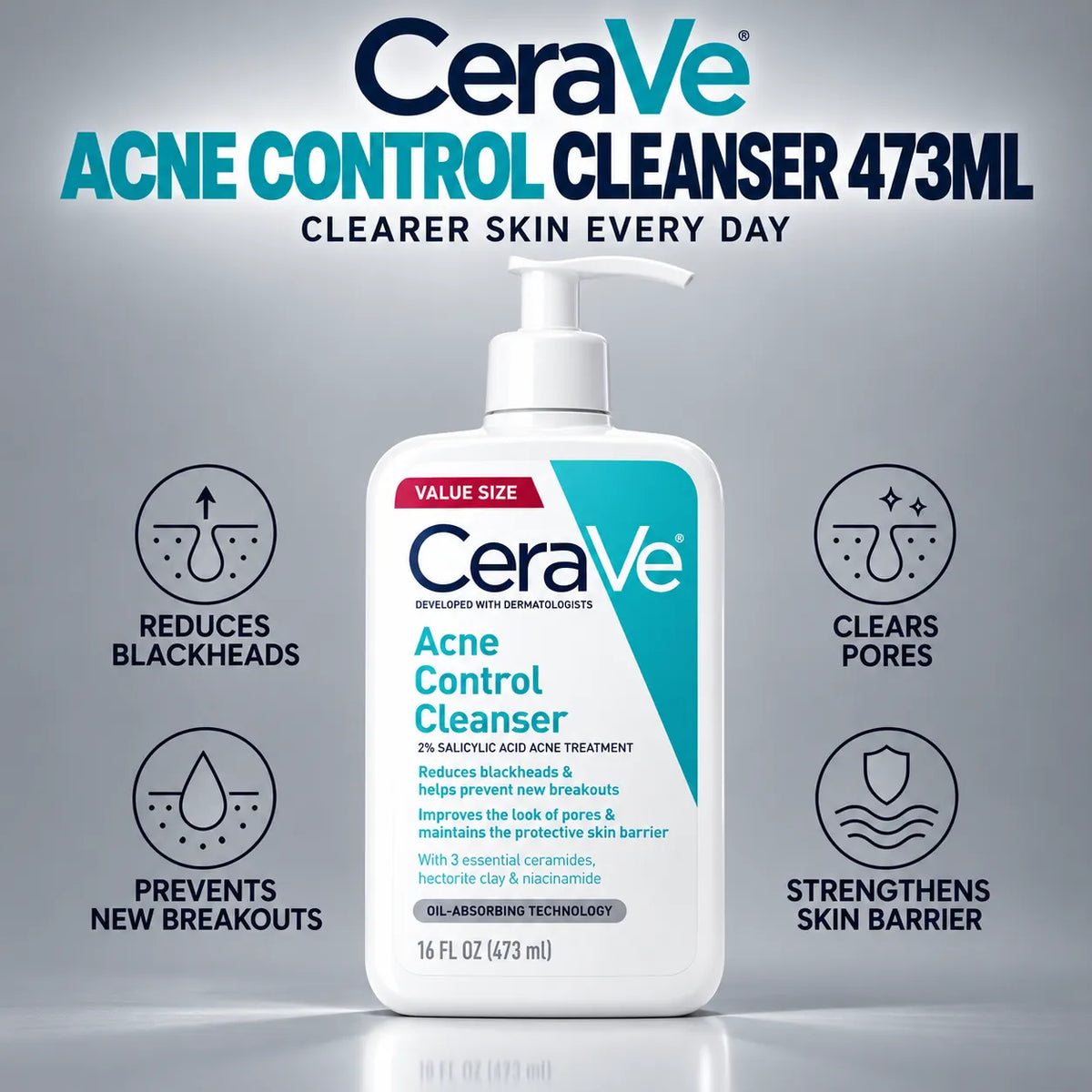 CERAVE ACNE CONTROL CLEANSER 473ML