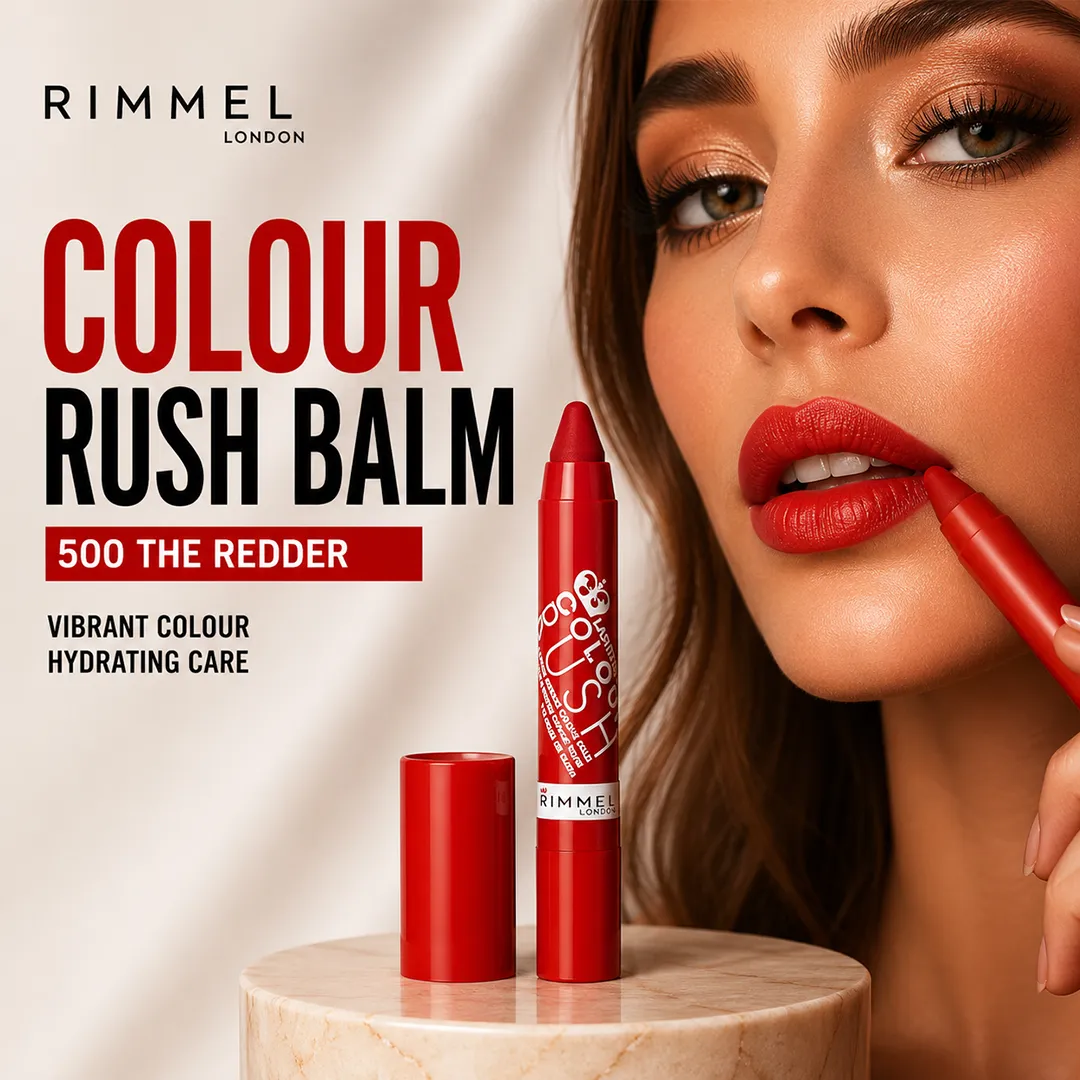 RIMMEL COLOUR RUSH BALM 500 THE REDDER