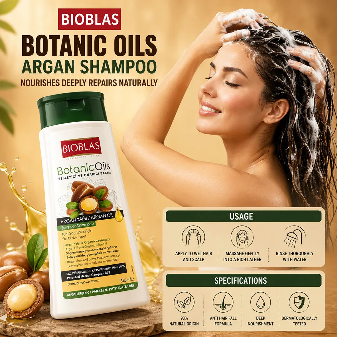 BIOBLAS SHAMPOO 360ML BOTANIC OILS ARGAN 150+