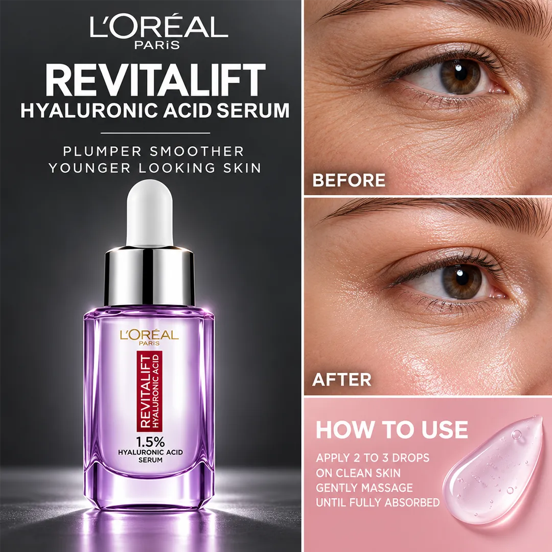 LOREAL REVITALIFT HYALURONIC ACID SERUM 60% 15ML