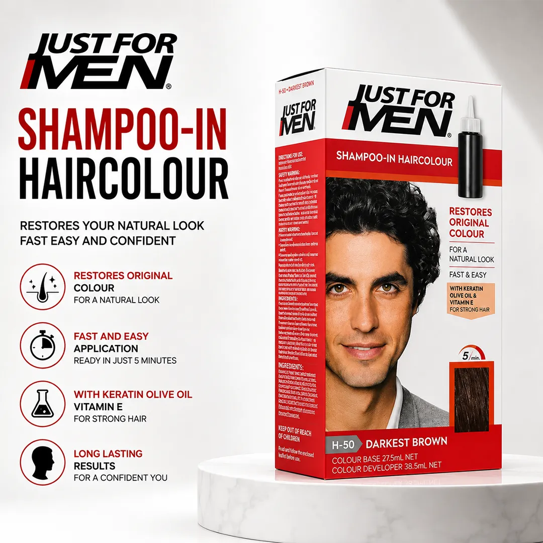 JUST FOR MEN COLOR HAIR DARKEST BROWN