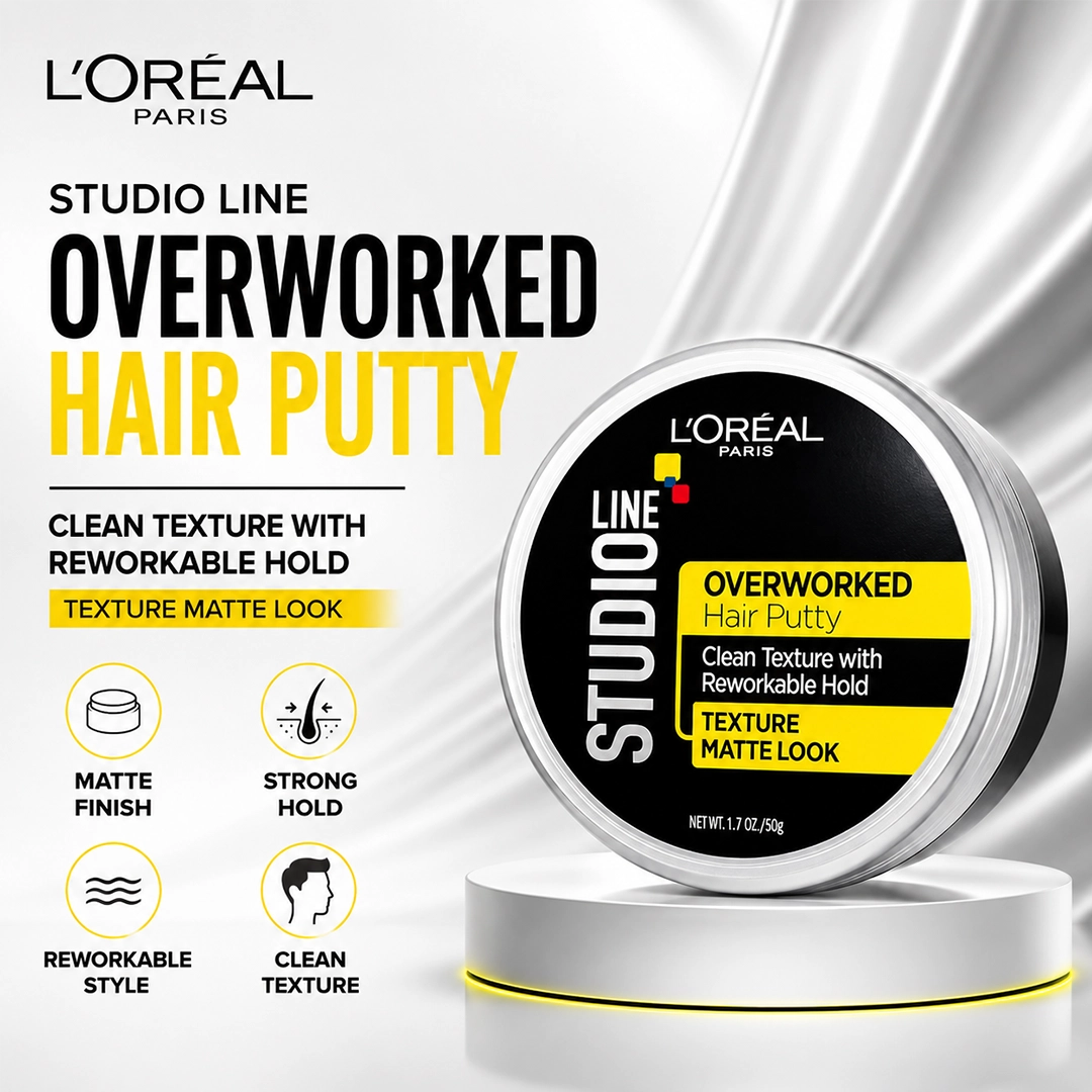 LOREAL USA STUDIO OVER WORKED HIAR PUTTY 50GM