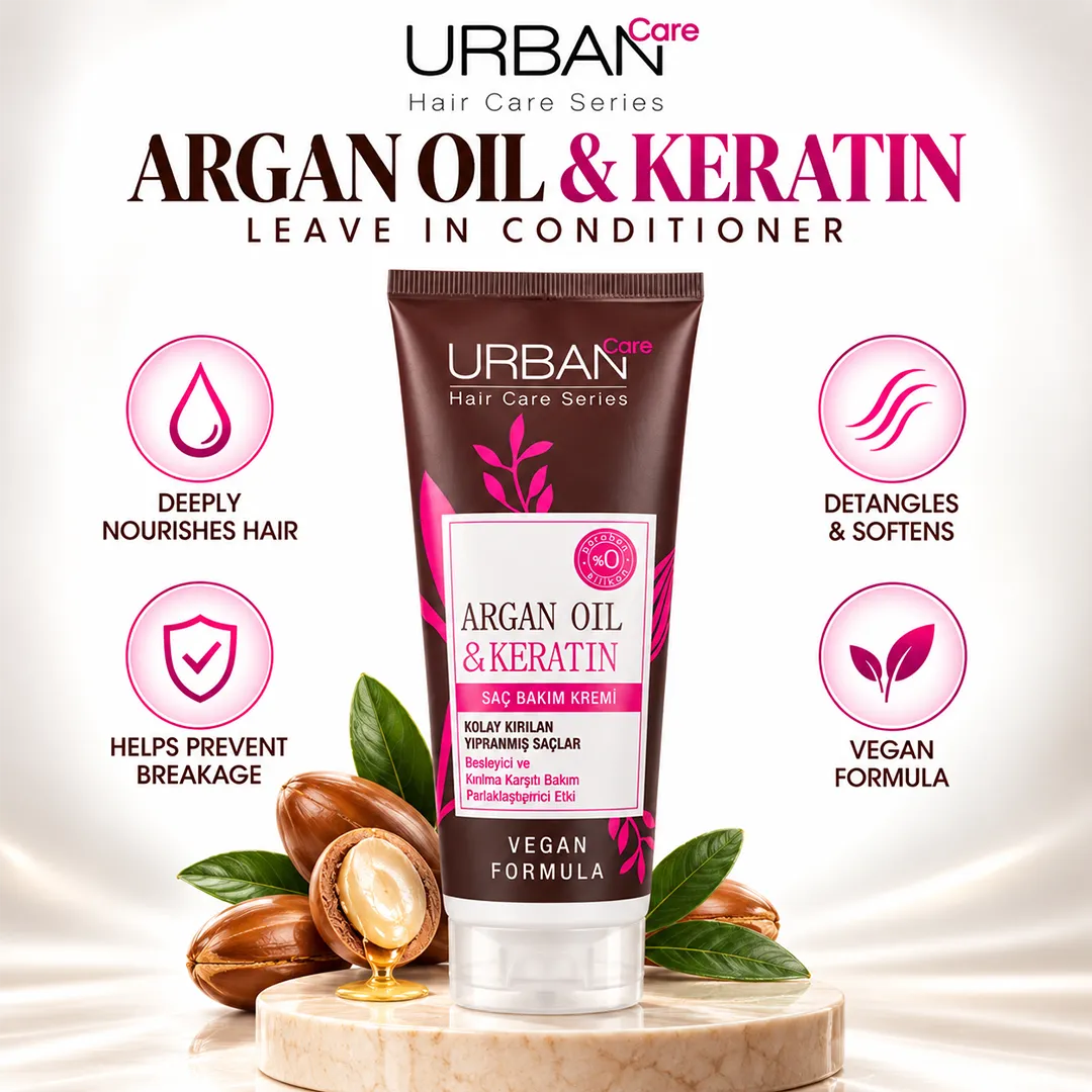 URBAN CARE ARGAN OIL & KERATIN LEAVE IN CONDITIONER 75ML