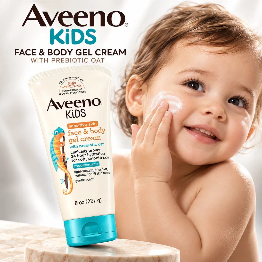 AVEENO KIDS FACE BODY GEL CREAM WITH PERBIOTIC OAT 227G