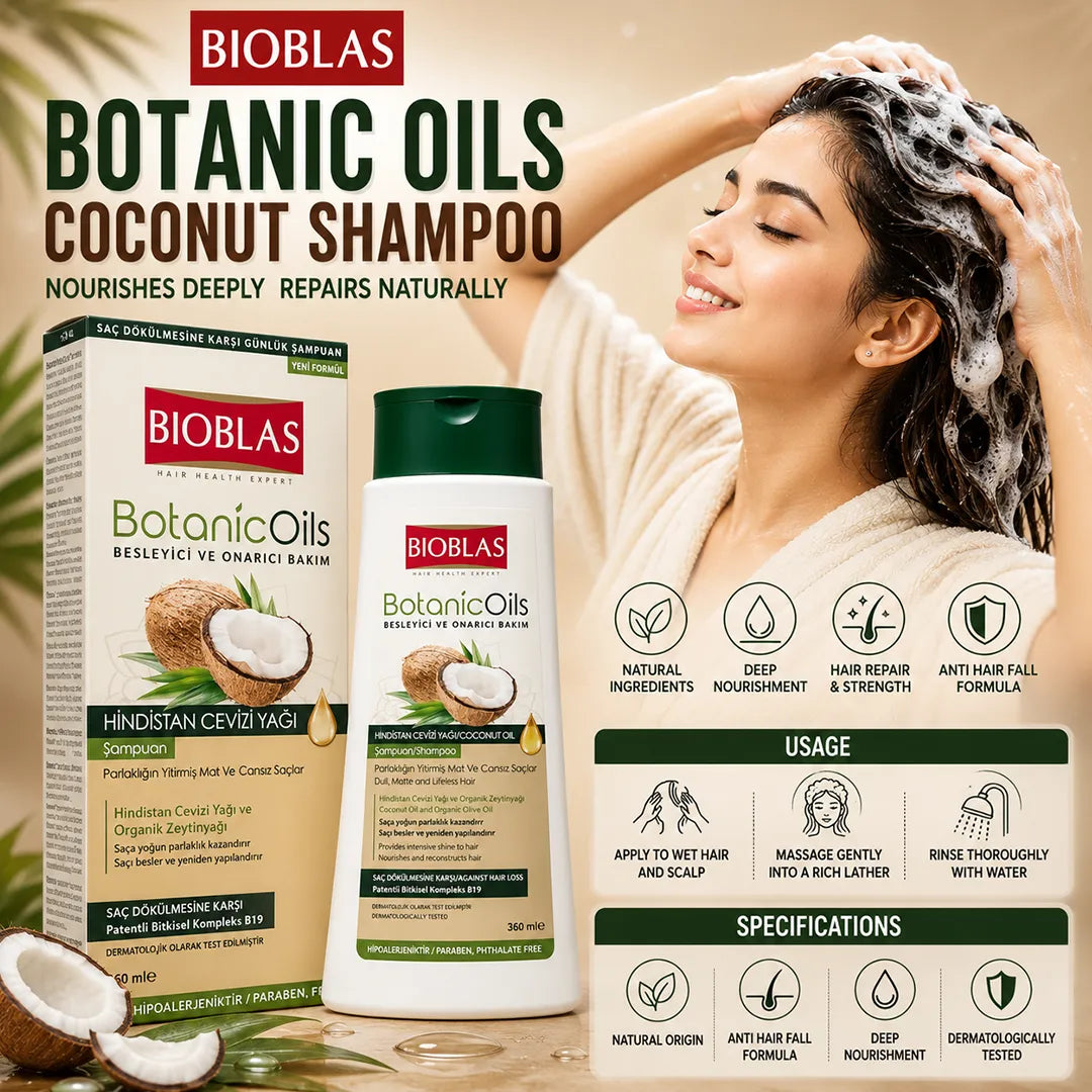 BIOBLAS SHAMPOO 360ML BOTANIC OILS COCONUT 150+