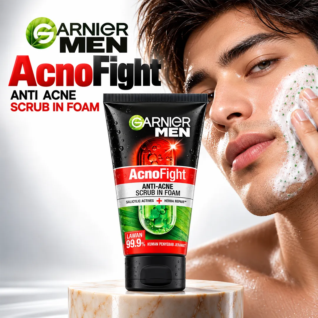 GARNIER INDO MEN ACNO FIGHT SCRUB IN FOAM 100ML