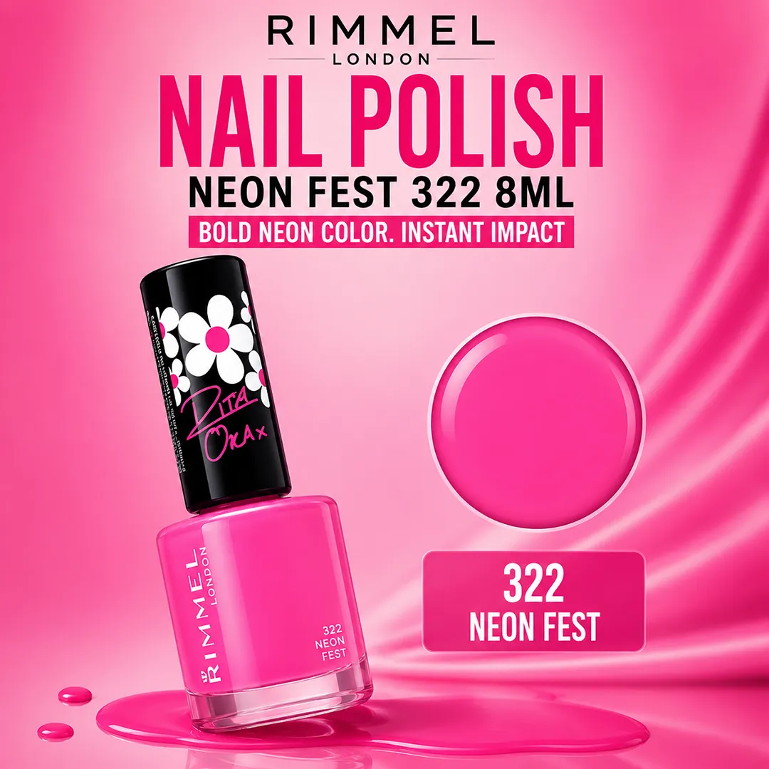 RIMMEL NAIL POLISH NEON FEST 322 8ML