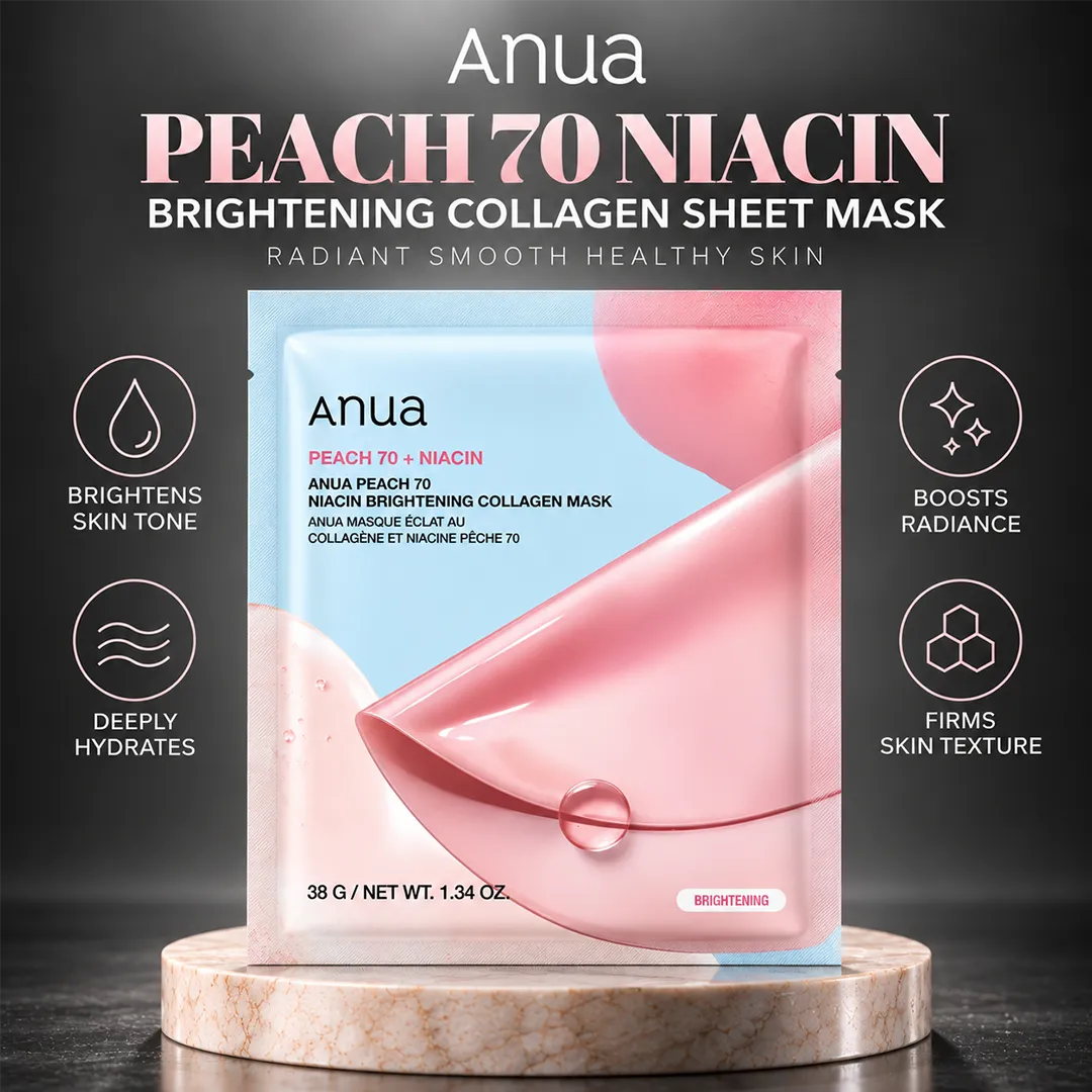 ANUA PEACH 70 NIACIN BRIGHTENING COLLAGEN SHEET MASK