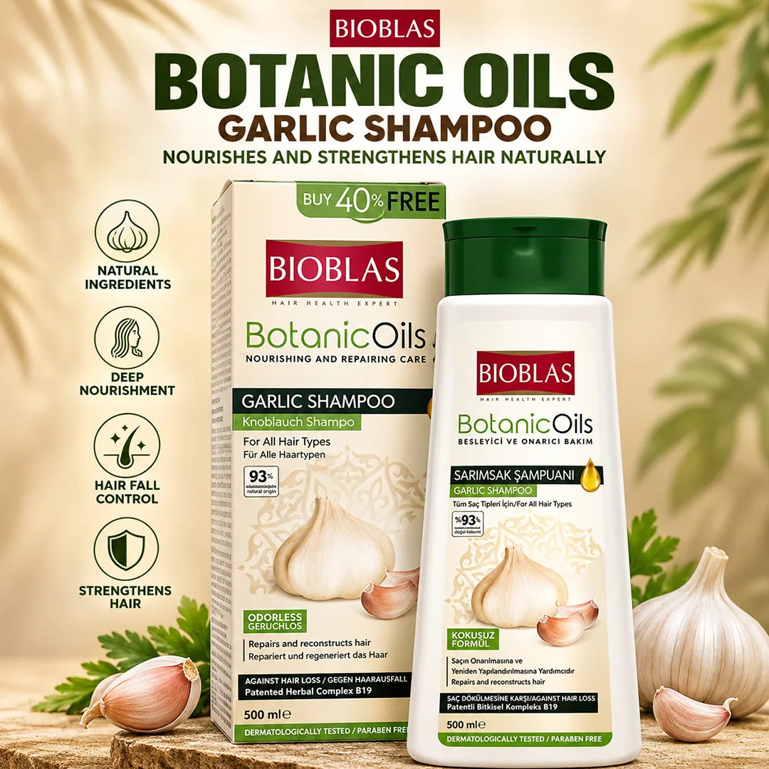 BIOBLAS SHAMPOO 360ML BOTANIC OILS GARLIC
