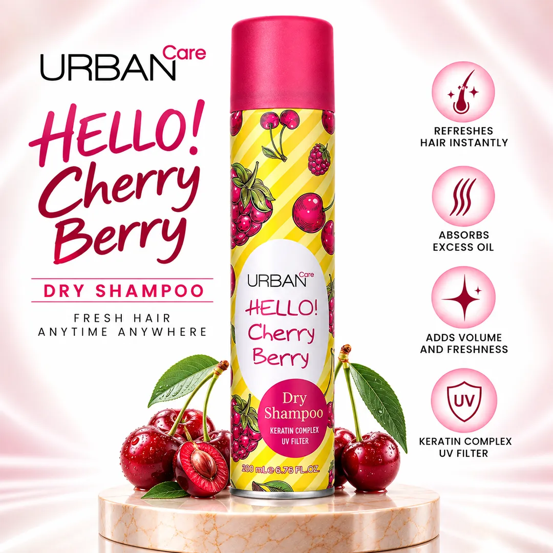URBAN CARE DRY SHAMPOO 200ML HELLO CHERRY BERRY