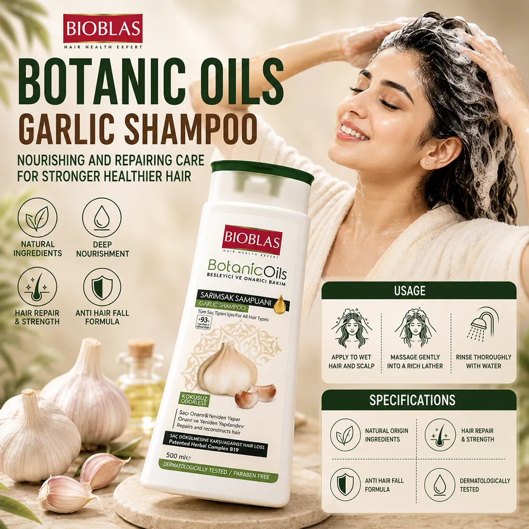BIOBLAS SHAMPOO 360ML BOTANIC OILS GARLIC