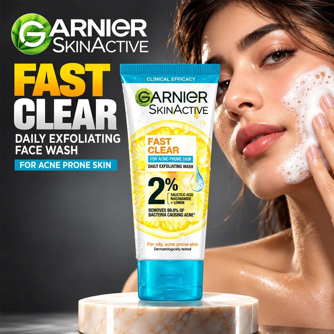 GARNIER FAST CLEAR FACE WASH 100ML