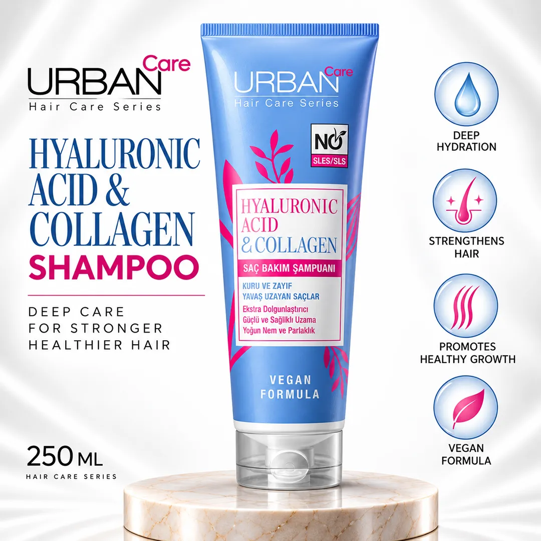 URBAN CARE HYALURONIC ACID & COLLAGEN SHAMPOO 250ML