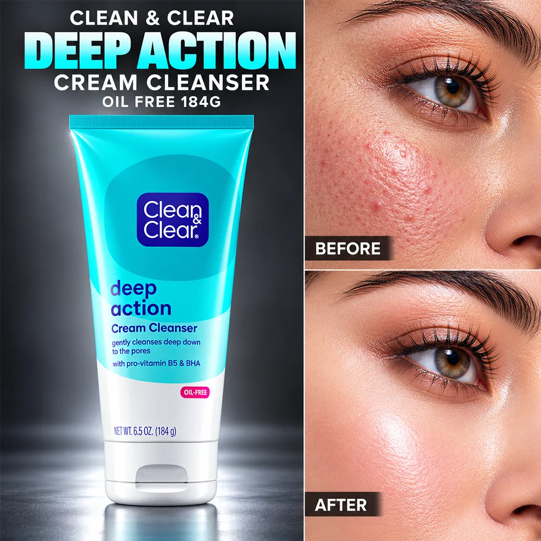 CLEAN CLEAR DEEP ACTION CREAM CLEANSER OIL FREE 184G