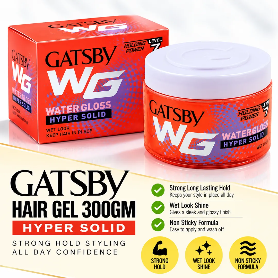 GATSBY HAIR GEL 300GM HYPER SOLID (RED)