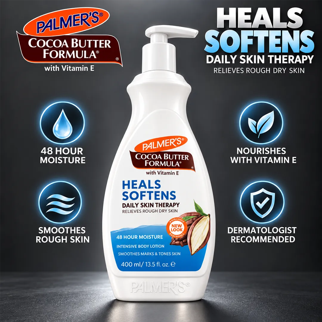 PALMERS CBF BODY LOTION 400ML HEALS SOFTENS PUMP