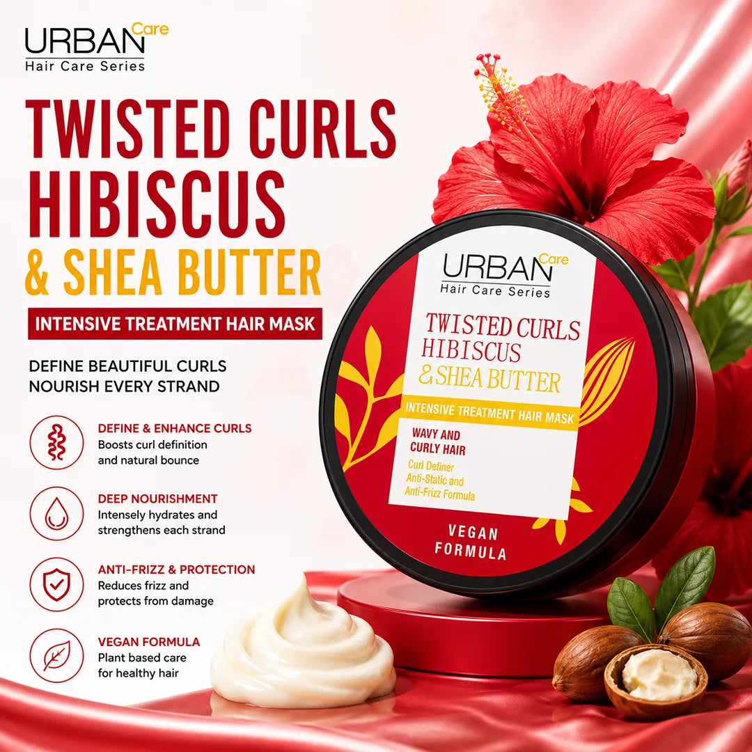 URBAN CARE TWISTED CURLS HIBISCUS HAIR MASK 230ML