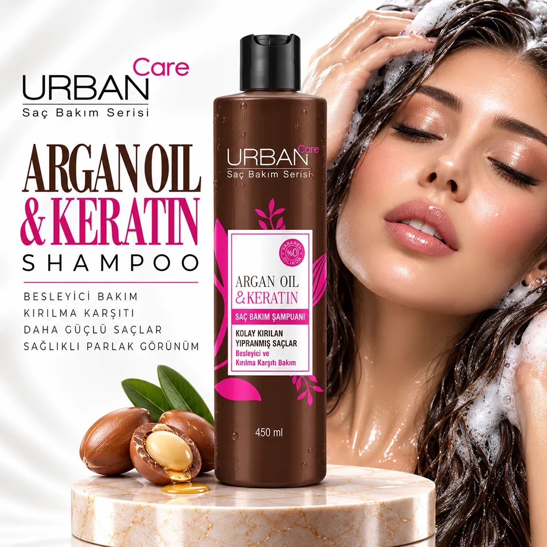 URBAN CARE ARGAN OIL & KERATIN SHAMPOO 450ML