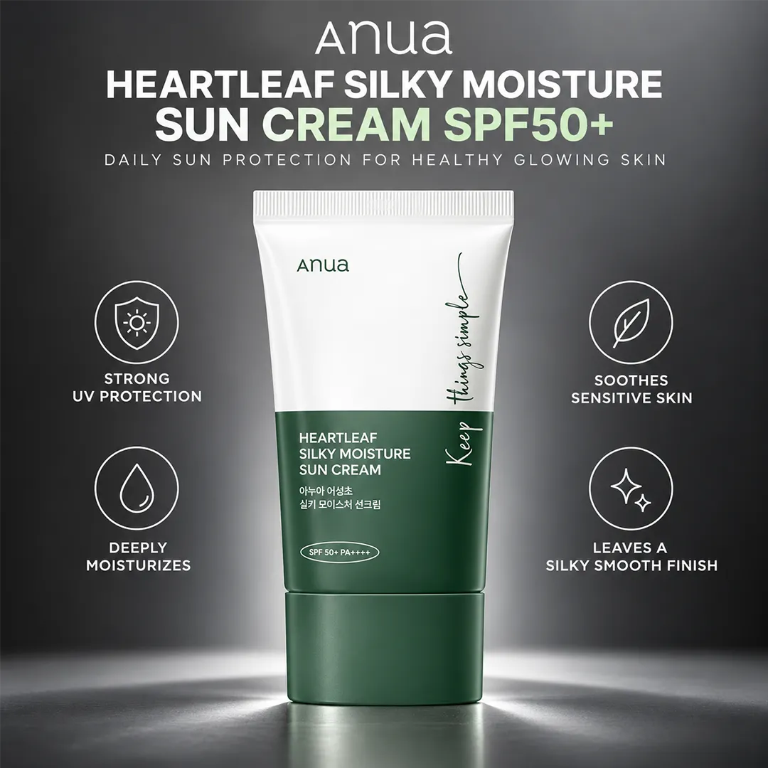 ANUA HEARTLEAF SILKY MOISTURE SUN CREAM SPF50+ 50ML