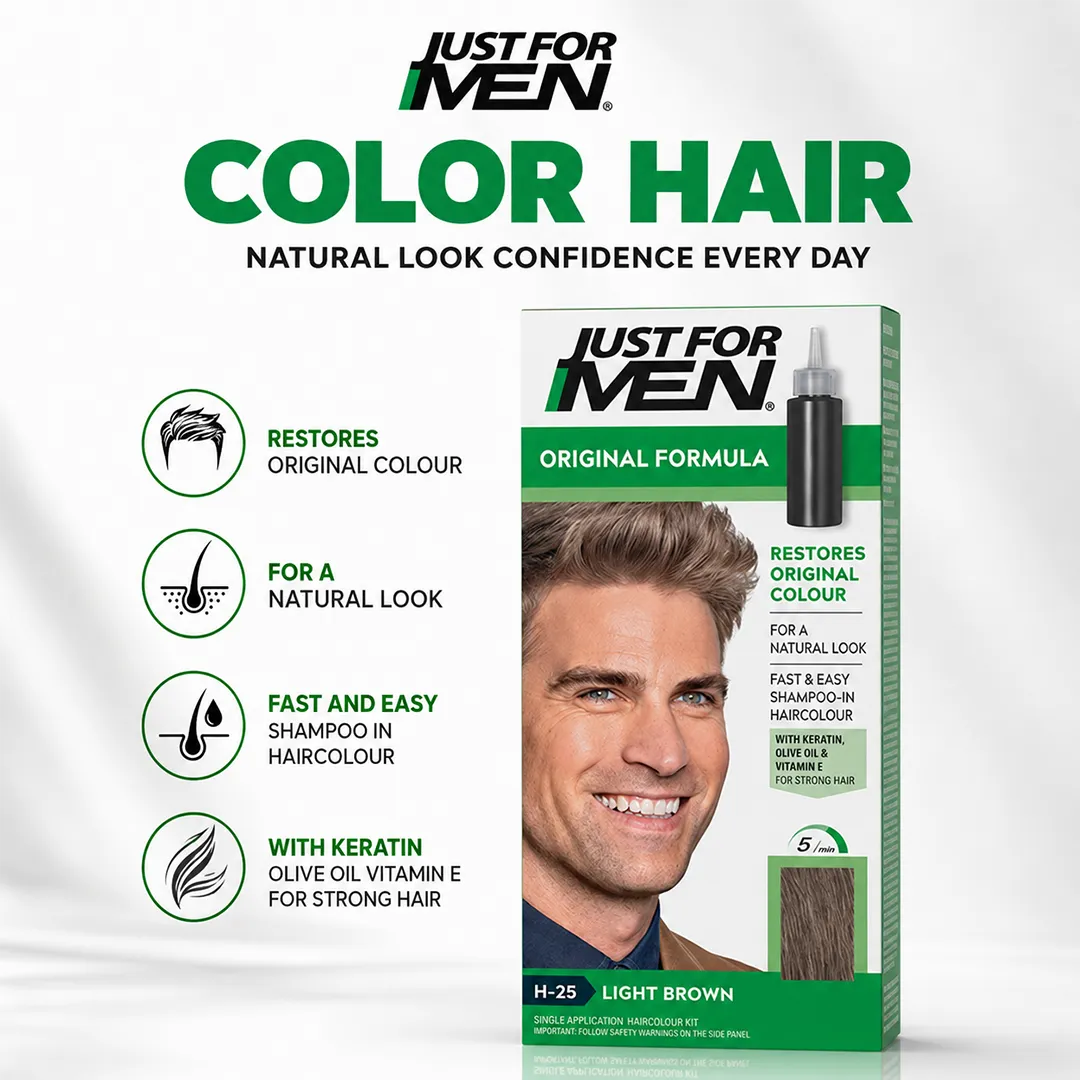 JUST FOR MEN COLOR HAIR LIGHT BROWN