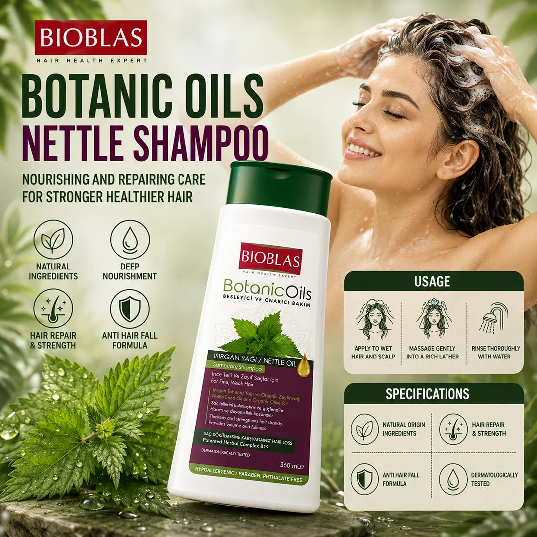 BIOBLAS SHAMPOO 360ML BOTANIC OILS NETTLE