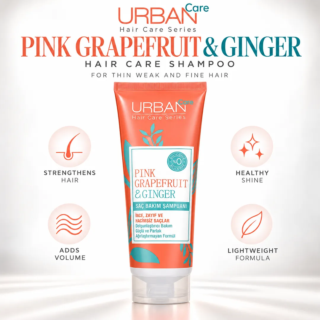URBAN CARE PINK GRAPEFRUIT & GINGER SHAMPOO 250ML