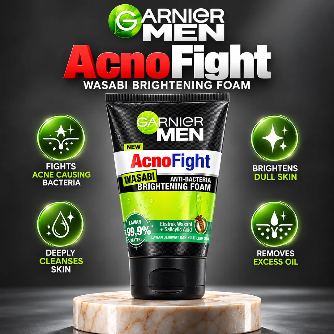 GARNIER INDO MEN ACNO FIGHT BRIGHTENING FOAM 100ML