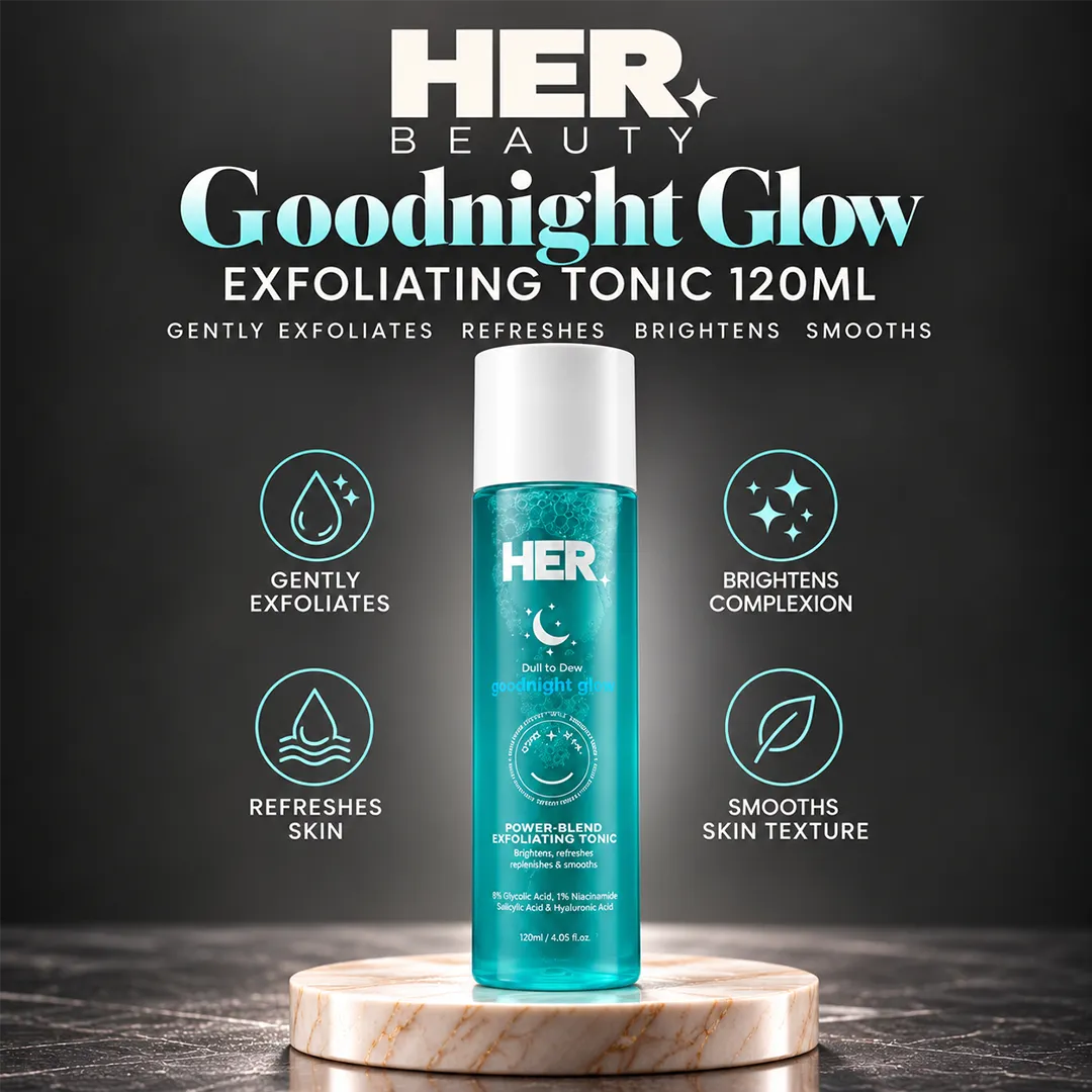 HER BEAUTY GOODNIGHT GLOW EXFOLIATING TONIC 120ML