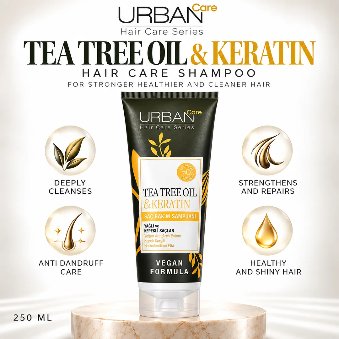 URBAN CARE TEA TREE OIL & KERATIN SHAMPOO 250ML