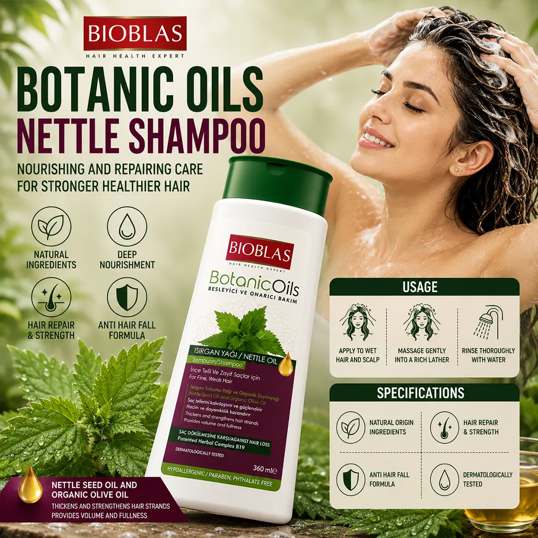 BIOBLAS SHAMPOO 360ML BOTANIC OILS NETTLE 150+
