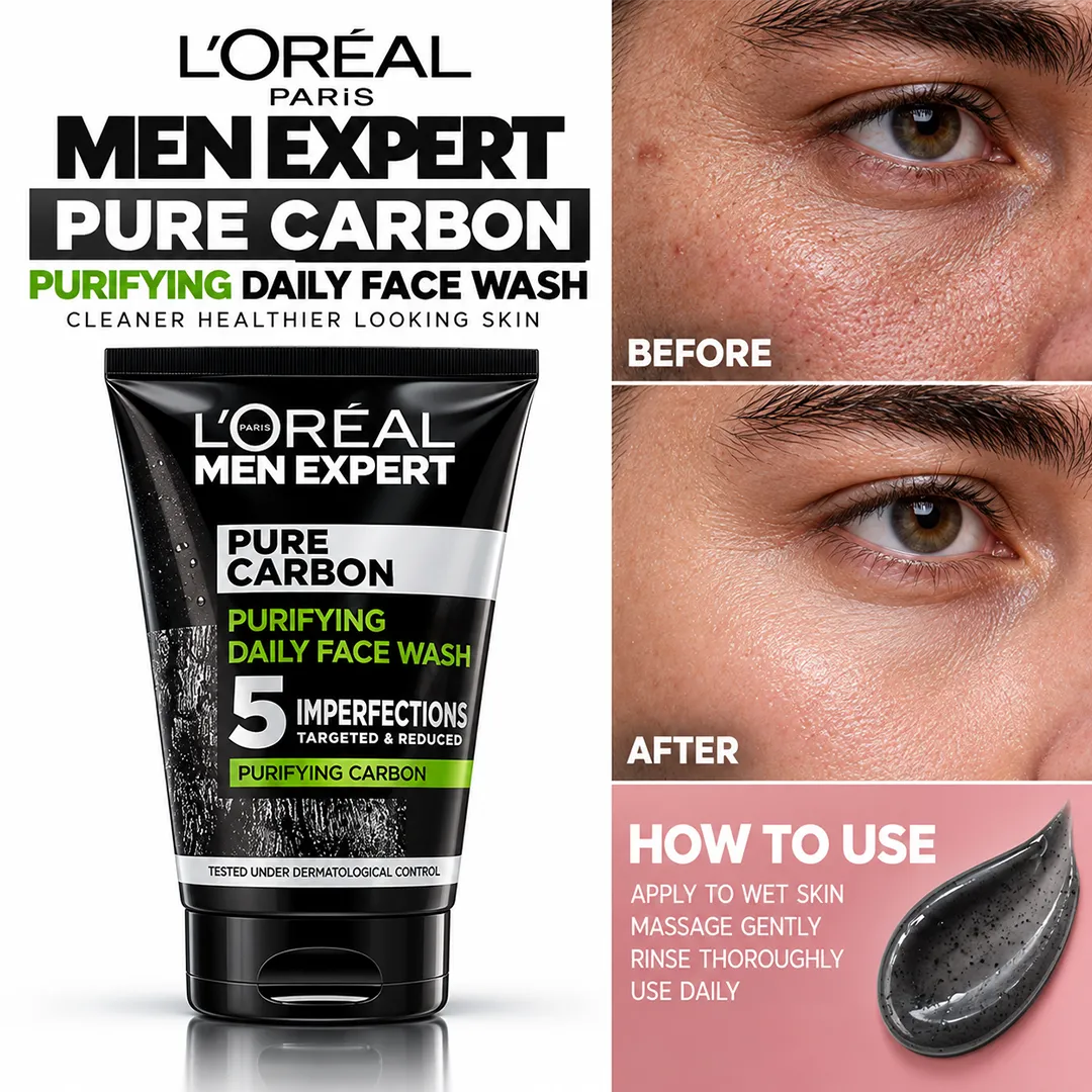 LOREAL MEN EXPERT FACE WASH 100ML PURE CARBON PURIFYING