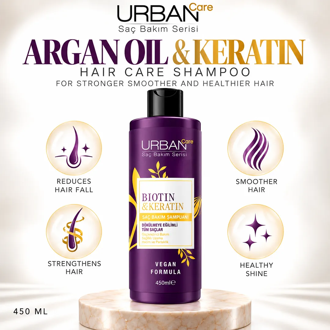 URBAN CARE BIOTIN KERATIN HAIR CARE SHAMPOO 550ML