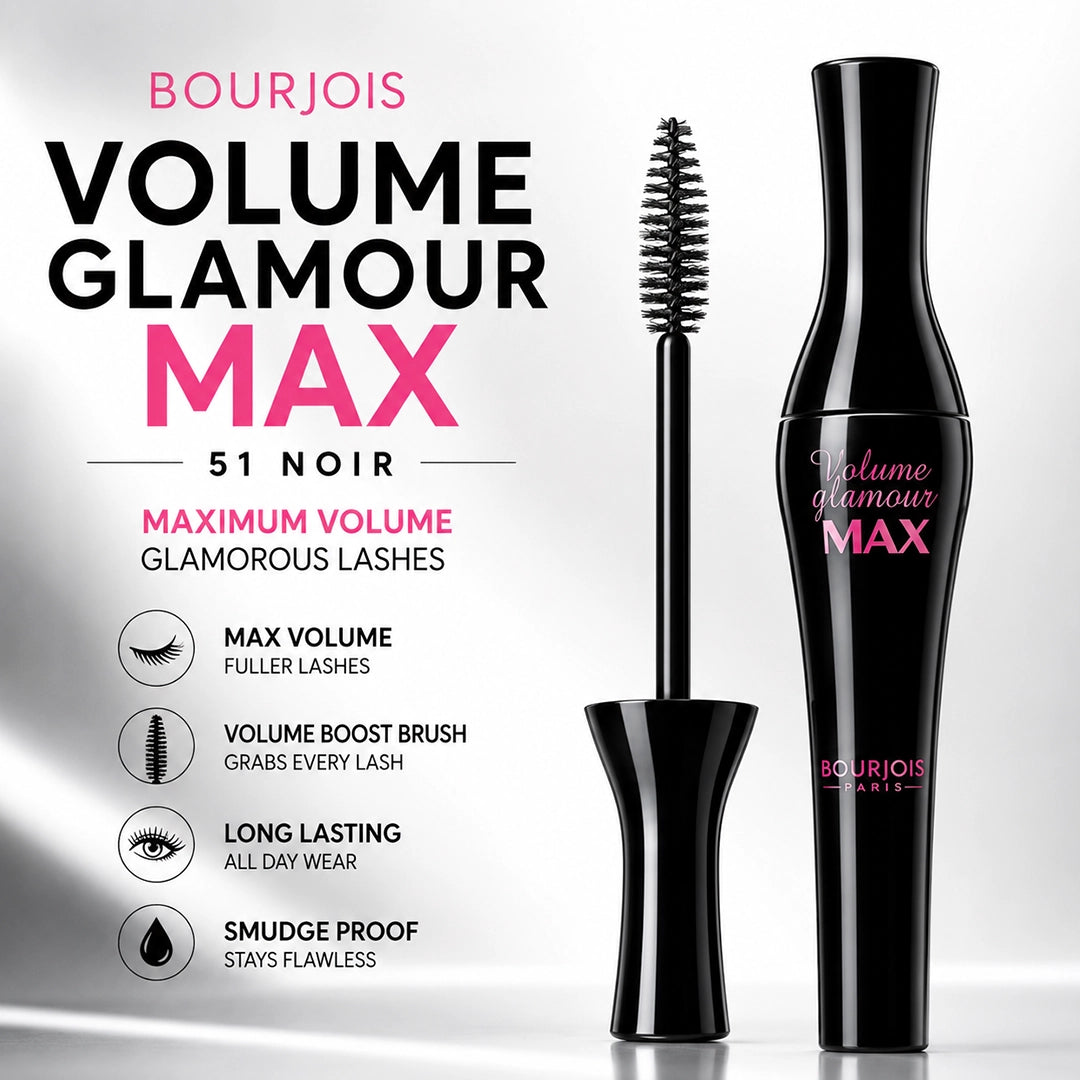 BOURJOIS VOLUME GLAMOUR MAX MASCARA 51NOIR