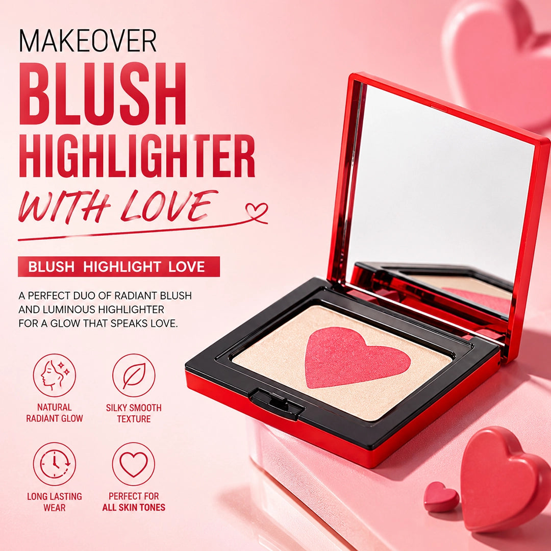 MAKEOVER BLUSH HIGHLIGHTER WITH LOVE
