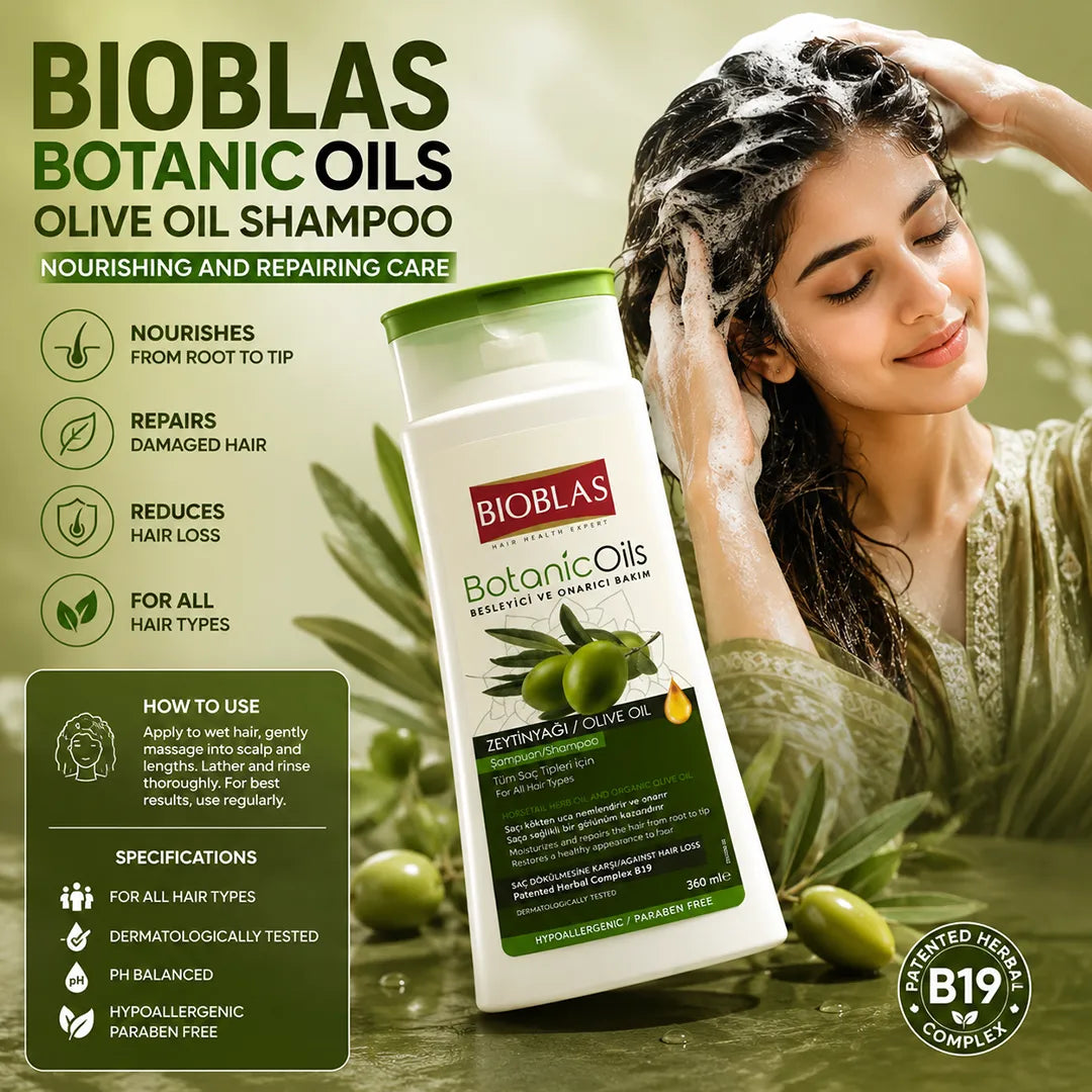 BIOBLAS SHAMPOO 360ML BOTANIC OILS OLIVE