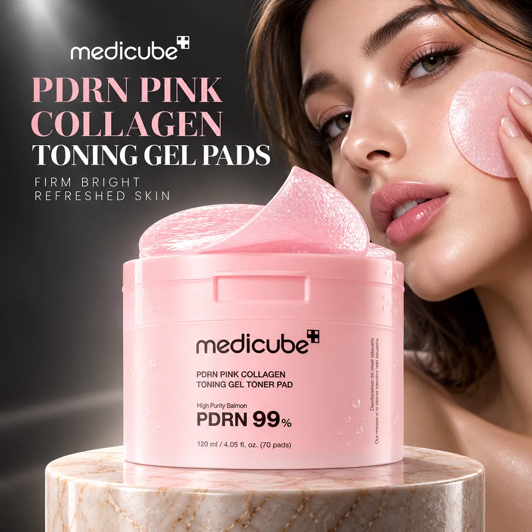 MEDICUBE PDRN PINK COLLAGEN TONNING GEL PADS 70CS