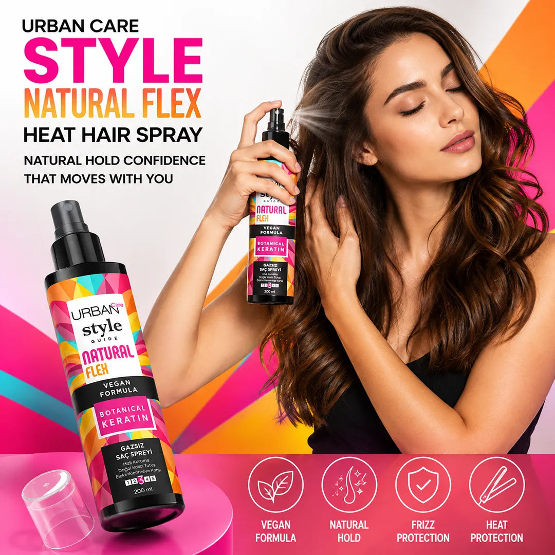 URBAN CARE STYLE NATURAL FLEX HEAT HAIR SPRAY 200ML