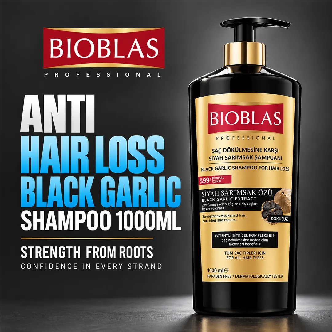 BIOBLAS SHAMPOO 1000ML ANTI HAIR LOSS BLACK GARLIC