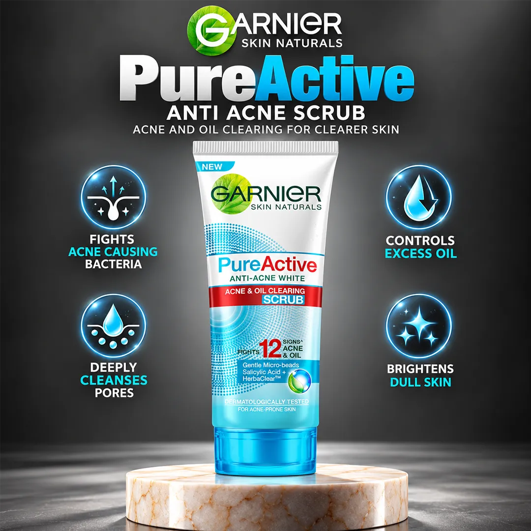 GARNIER INDO PURE ACTIVE ANTI ACNE SCRUB 100ML