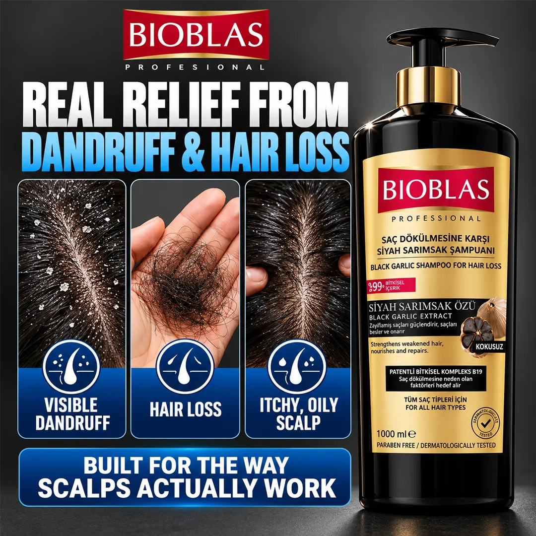 BIOBLAS SHAMPOO 1000ML ANTI HAIR LOSS BLACK GARLIC