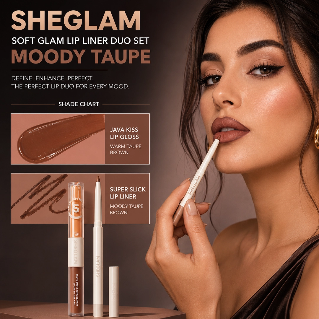 SHEGLAM SOFT GLAM LIP LINER DUO SET MOODY TAUPE