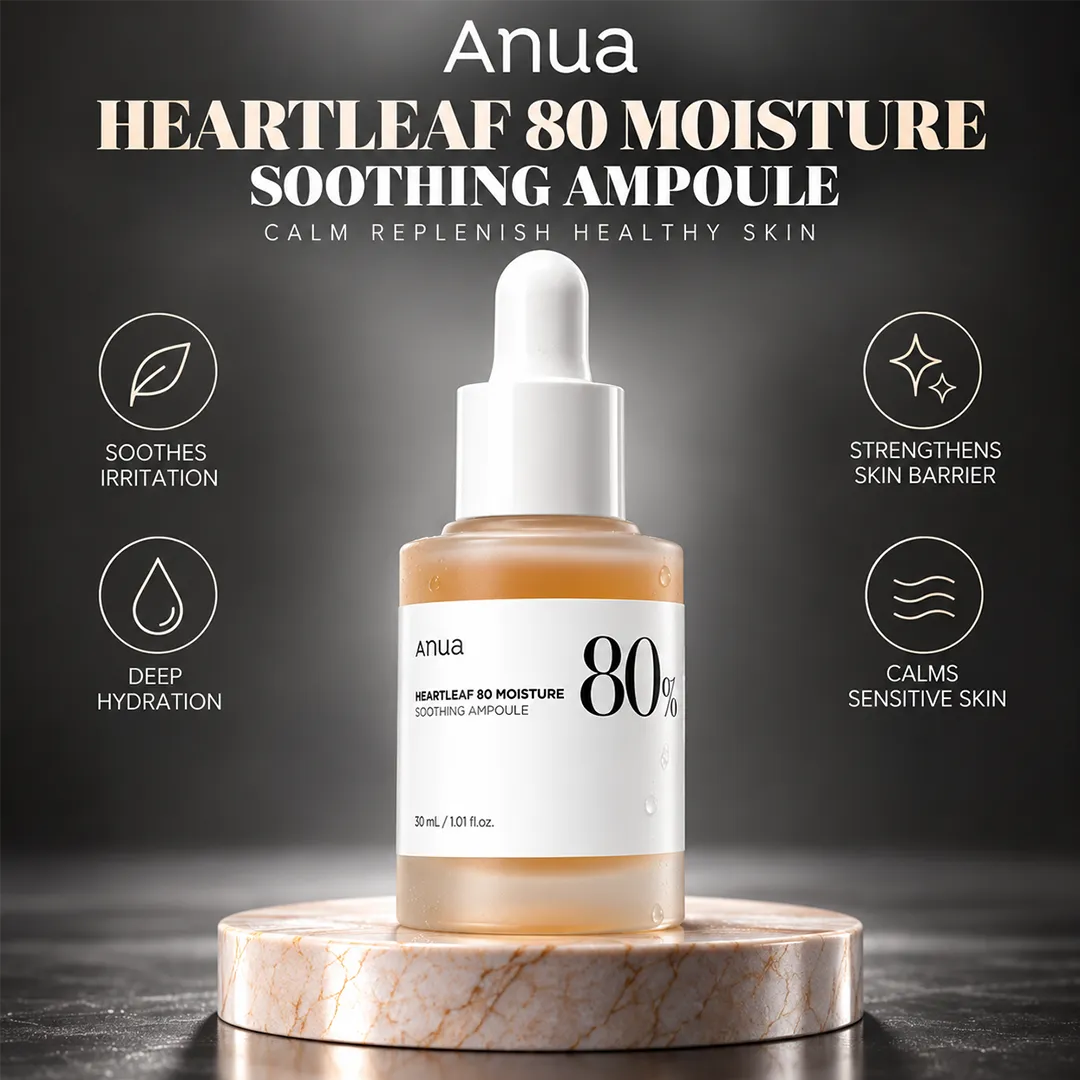 ANUA HEARTLEAF 80 MOISTURE SOOTHING AMPOULE 30ML