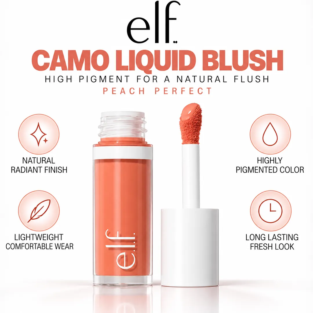 ELF CAMO LIQUID BLUSH 4ML PEACH PERFECT
