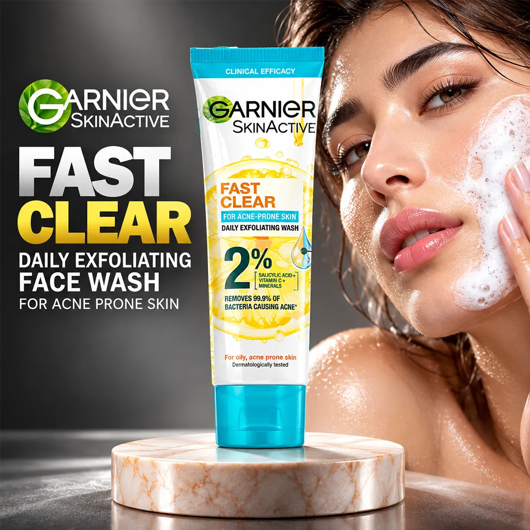 GARNIER FAST CLEAR FACE WASH 50ML