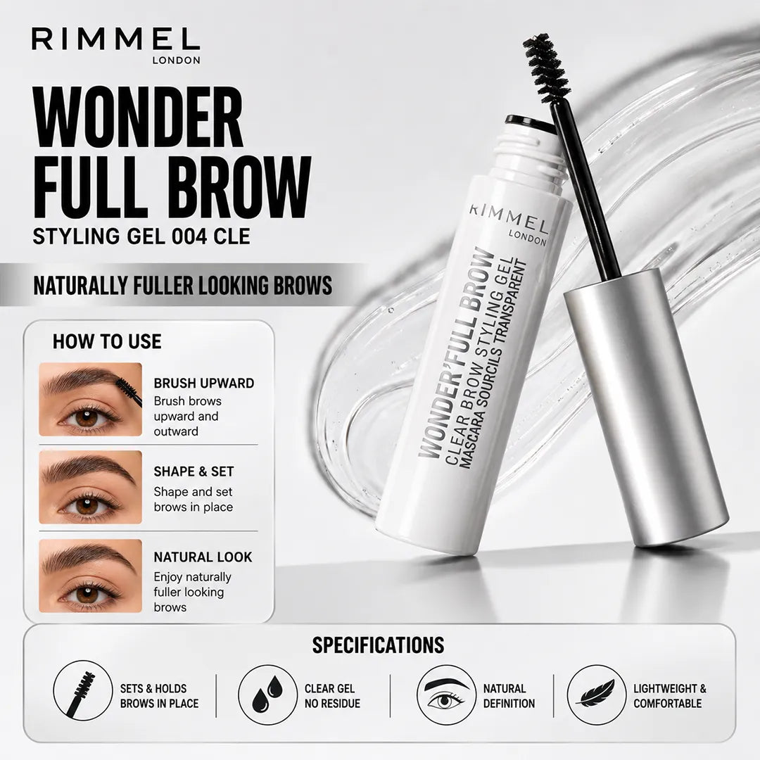 RIMMEL WONDER FULL BROW STYLING GEL 004 CLE