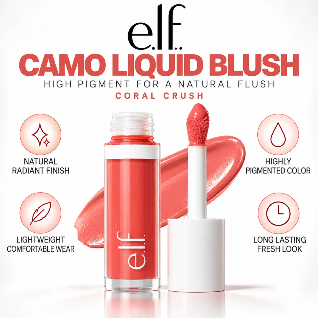 ELF CAMO LIQUID BLUSH 4ML CORAL CRUSH