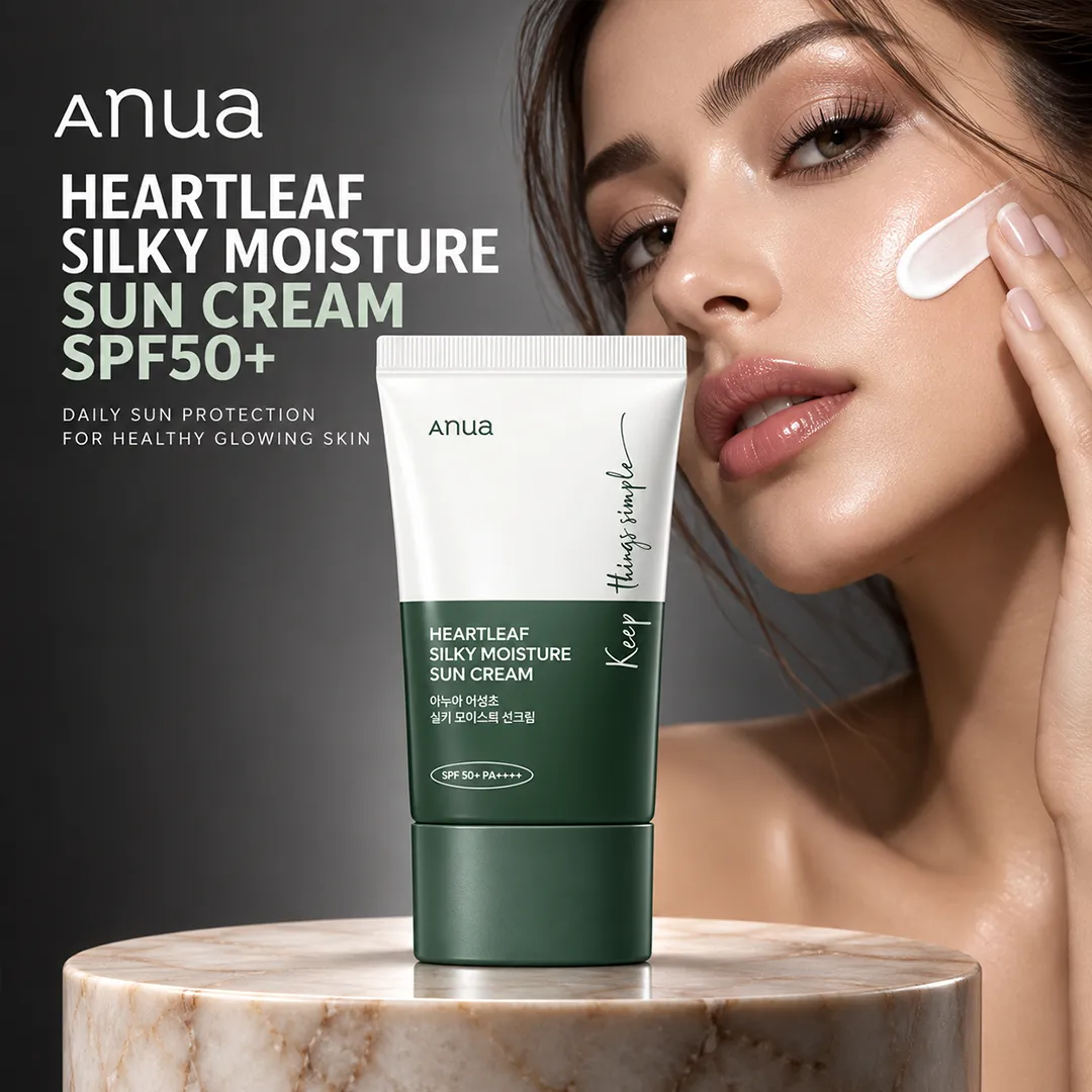 ANUA HEARTLEAF SILKY MOISTURE SUN CREAM SPF50+ 50ML