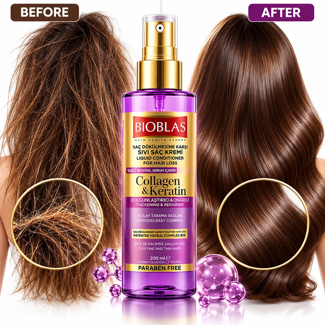 BIOBLAS LIQUID CONDITIONER 200ML COLLAGEN & KERATIN