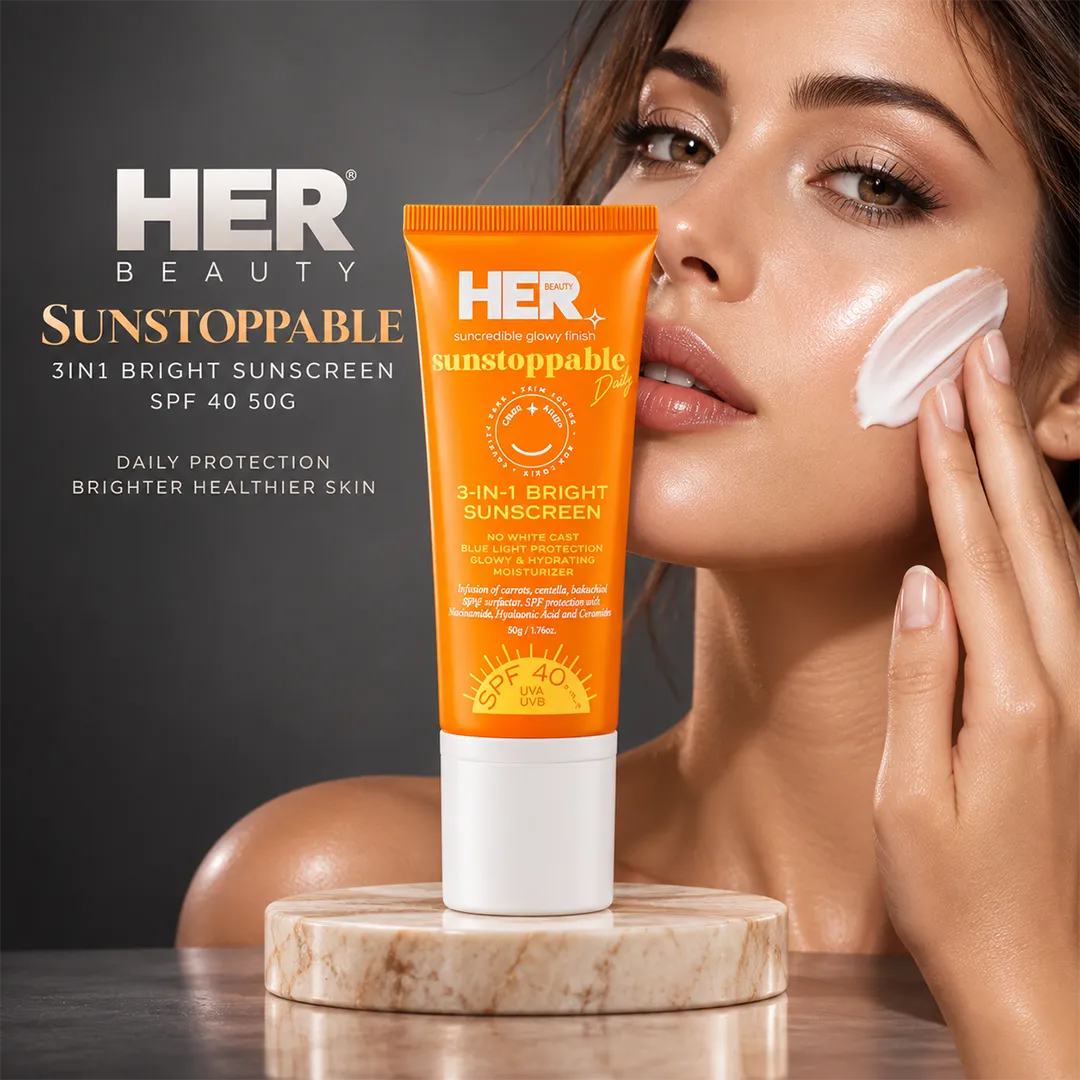 HER BEAUTY SUNSTOPPABLE 3IN1 BIRGHT SUNSCREEN SPF 40 50G