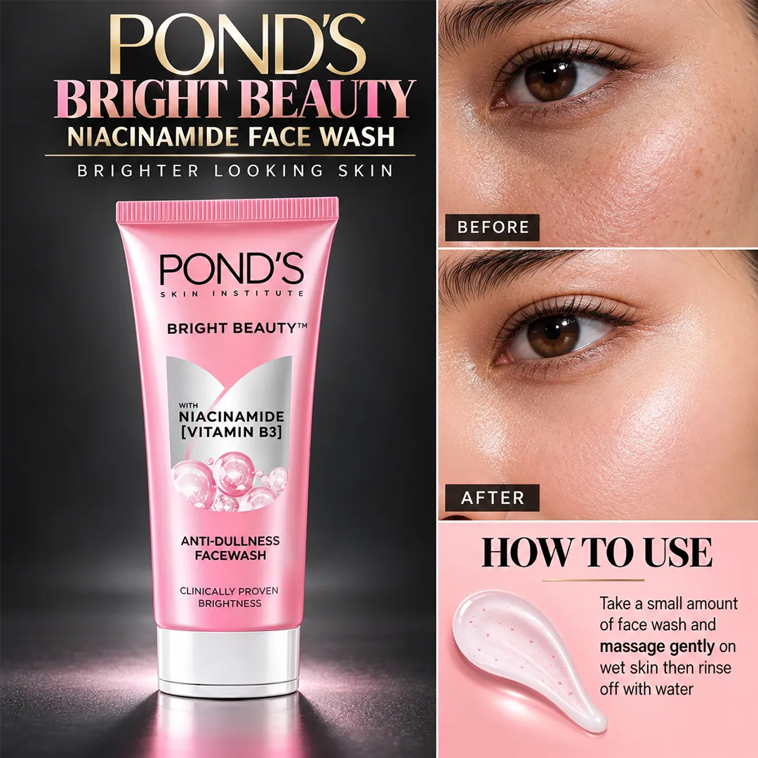 PONDS PAK BRIGHT BEAUTY NIACINAMIDE FACE WASH 100GM